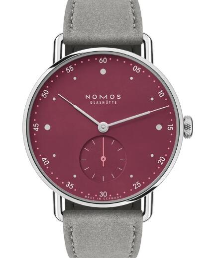 Nomos Glashütte Metro 33 Muted Red Replica Watch 1123