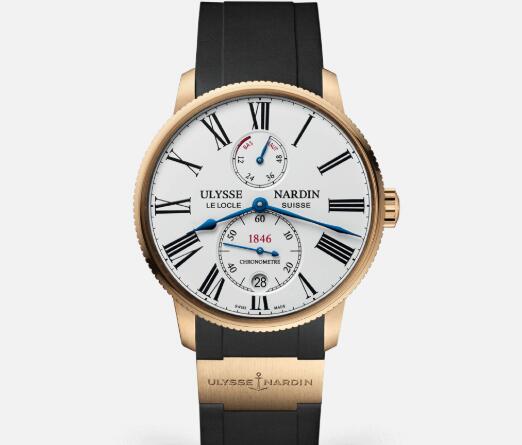 Ulysse Nardin Marine Torpilleur Rose Gold White Rubber Replica Watch 1182-310-3/40