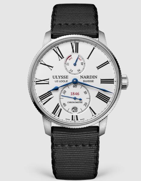 Ulysse Nardin Marine Torpilleur Stainless Steel White Fabric Replica Watch 1183-310-0A/0A