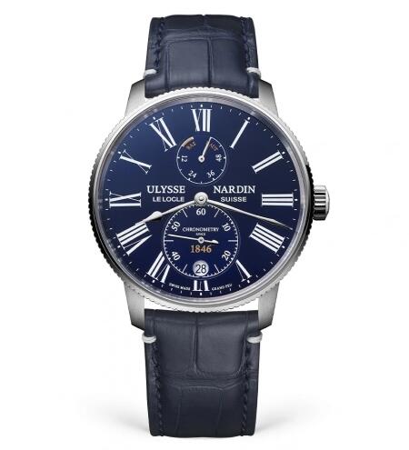 Ulysse Nardin Marine Torpilleur Stainless Steel Blue Enamel Alligator Replica Watch 1183-310LE-3AE-175/1B