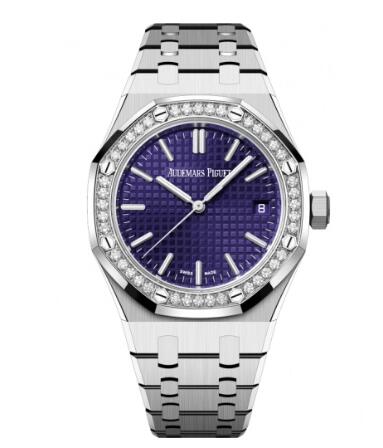 Replica Audemars Piguet 15551BC.ZZ.1356BC.02 Royal Oak Selfwinding 37 White Gold Diamond Purple Watch