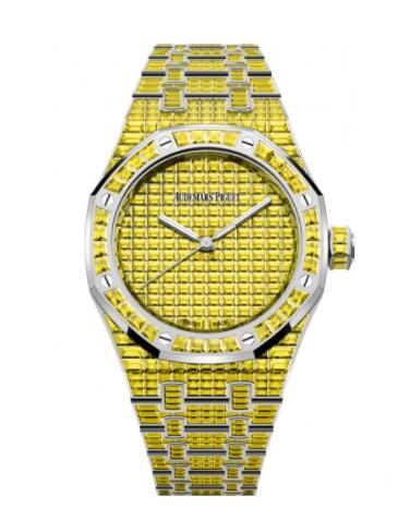 Replica Audemars Piguet Royal Oak Self-Winding 37 Yellow Chrysoberyl Watch 15554BC.RY.1274BC.01