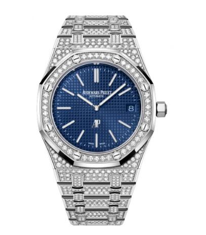 Audemars Piguet Royal Oak Extra-Thin White Gold Blue Replica Watch 16202BC.ZZ.1241BC.02