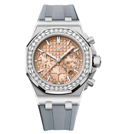 Audemars Piguet Royal Oak OffShore 26231 Lady Chronograph Stainless Steel Diamond Salmon Replica Watch 26231ST.ZZ.A178CA.01