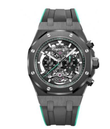 Audemars Piguet Royal Oak Tourbillon Chronograph Openworked Ceramic Green Replica Watch 26343CE.OO.D002CA.03