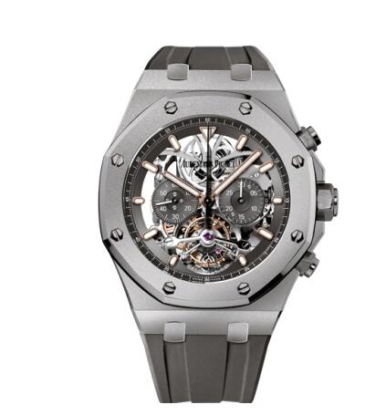 Audemars Piguet Royal Oak Tourbillon Chronograph Openworked Titanium Boutique Edition Replica Watch 26347TI.GG.D004CA.01