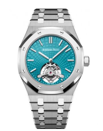 Audemars Piguet 26522IP.OO.1220IP.01 Royal Oak Ultra Thin Tourbillon Titanium Platinum Blue Replica Watch