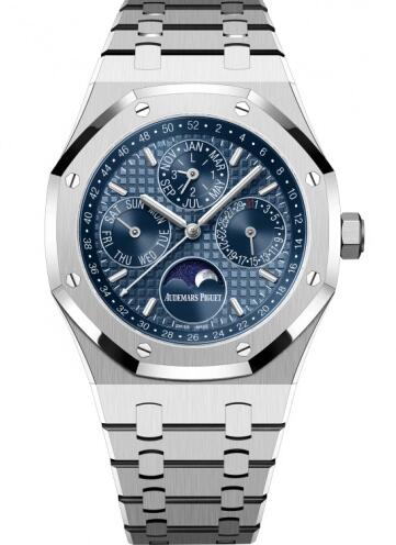 Replica Audemars Piguet Royal Oak Perpetual Calendar 41 Stainless Steel Blue Watch 26574ST.OO.1220ST.03