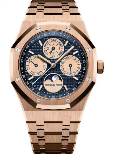 Audemars Piguet Royal Oak Perpetual Calendar 41 Pink Gold / One Night for One Drop Replica Watch 26584OR.OO.1220OR.02