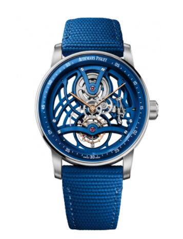 Replica Audemars Piguet CODE 11.59 Tourbillon Openworked White Gold Blue Ceramic Blue Watch 26600NB.OO.D346KB.01