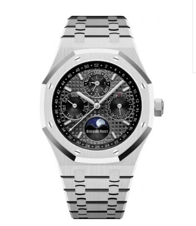 Audemars Piguet Royal Oak Perpetual Calendar 41 White Gold Black Replica Watch 26607BC.OO.1220BC.02