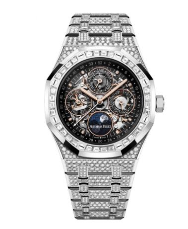 Audemars Piguet Royal Oak Perpetual Calendar 41 White Gold Diamond Skeleton Replica Watch 26625BC.ZZ.1223BC.02