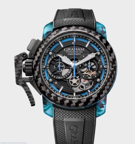 Graham CHRONOFIGHTER SUPERLIGHT CARBON STRIP SKELETON BLUE Replica Watch 2CCCK.U01A