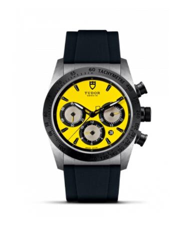 Tudor Fastrider Chrono Yellow Rubber Replica Watch 42010N-0007