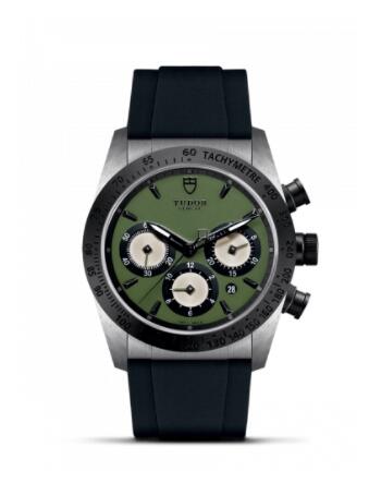 Tudor Fastrider Chrono Green Rubber Replica Watch 42010N-0008