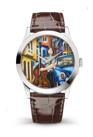 Patek Philippe Calatrava Cuban Double Bassists Replica Watch 5089G-113