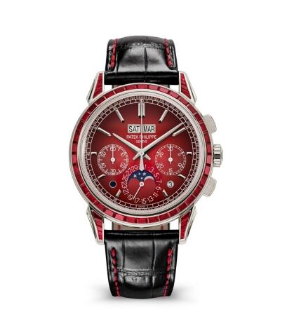 Patek Philippe Perpetual Calendar Chronograph 5271 Platinum - Ruby Red Replica Watch 5271/12P-010