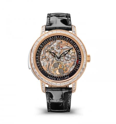 Patek Philippe Minute Repeater Perpetual Calendar 5304 Rose Gold Skeleton Replica Watch 5304/301R-001