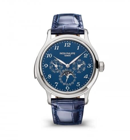 Patek Philippe Minute Repeater Perpetual Calendar 5374 White Gold Blue Replica Watch 5374G-001