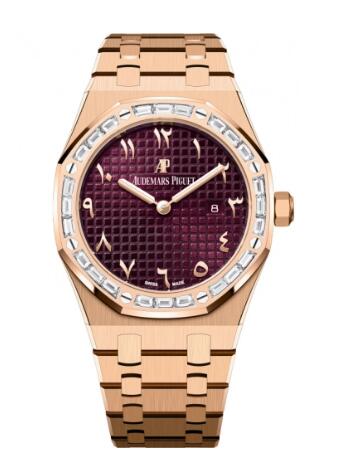Audemars Piguet Royal Oak 67656 Quartz Pink Gold Baguette Replica Watch 67656OR.ZZ.1261OR.01