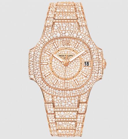 Patek Philippe Nautilus 7021 Rose Gold Diamond Replica Watch 7021/1R-001