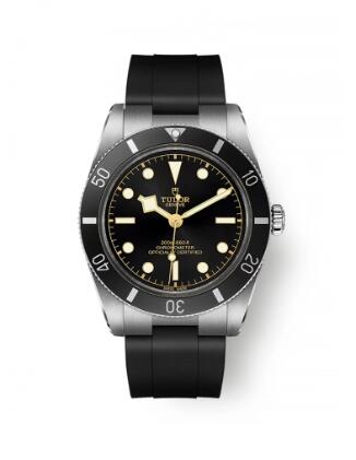 Tudor Black Bay Fifty-Four Stainless Steel Black Rubber Replica Watch 79000N-0002