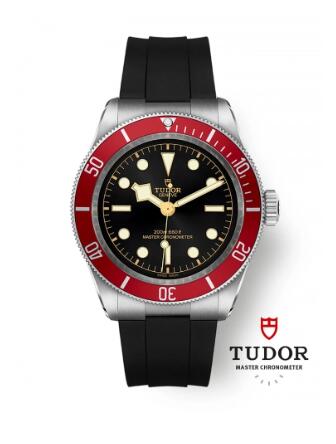 Tudor Black Bay Master Chronometer Stainless Steel Burgundy Black Rubber Replica Watch 7941A1A0RU-0002