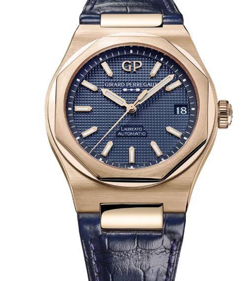 GIRARD-PERREGAUX Laureato 42 mm Pink Gold Ultramarine Blue Replica Watch 81010-52-436-BB4A