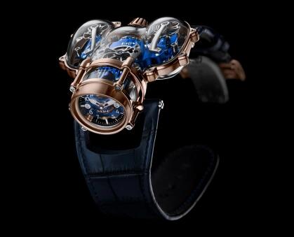 MB F Horological Machine N°9 HM9 Sapphire Vision Red Gold replica watch Blue 91.SRL.BU