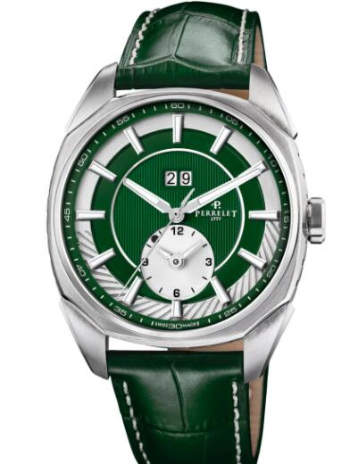 Perrelet LAB Peripheral Dual Time Big Date Green Replica Watch A1101/5