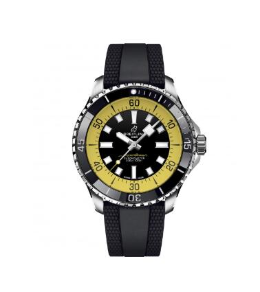 Breitling SuperOcean Automatic 44 Stainless Steel Black Yellow Rüschenbeck Edition Replica Watch A173762A1B1S1