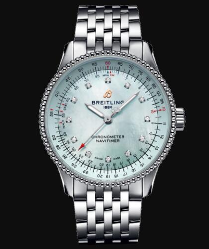Breitling Navitimer 1 35 Automatic Stainless Steel Blue MOP eComm Bracelet Replica Watch A173952A1C1A1