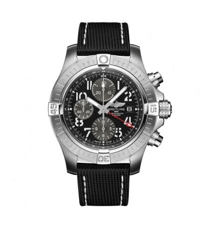 Breitling Avenger Chronograph GMT 45 Stainless Steel Black Strap Folding Replica Watch A24315101B1X2