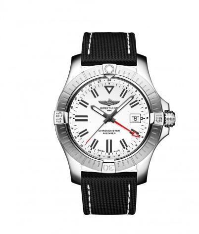 Breitling Avenger Automatic GMT 43 Stainless Steel White Calf Pin Replica Watch A32397101A1X1