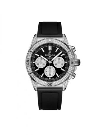 Breitling Chronomat B01 42 Stainless Steel - Diamond Black Rubber Replica Watch AB0134721B1S1