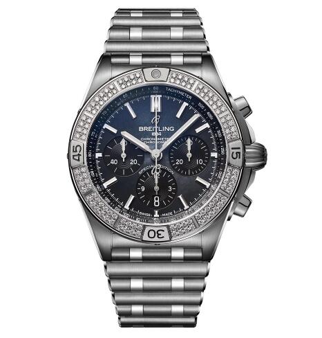 Breitling Chronomat B01 42 Stainless Steel Diamond Japan MOP Replica Watch AB01349A1B1A1