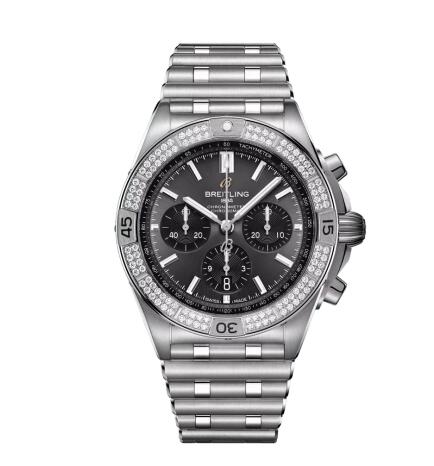Breitling Chronomat B01 42 Stainless Steel Diamond Replica Watch AB0134A21B1A1