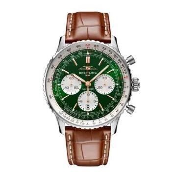 Breitling Navitimer B01 Chronograph 43 Stainless Steel Green replica watch AB01385A1L1P1