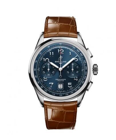 Breitling Premier B01 Chronograph 42 Stainless Steel Blue Alligator AB0145171C1P1 Replica Watch