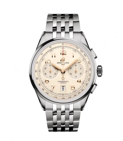 Breitling Premier B01 Chronograph 42 Stainless Steel Cream Bracelet AB0145211G1A1 Replica Watch