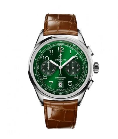 Breitling Premier B01 Chronograph 42 Stainless Steel Green Alligator AB0145371L1P1 Replica Watch