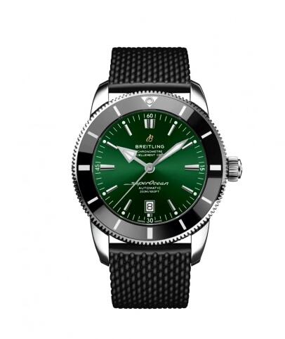 Breitling Superocean Heritage II 46 Stainless Steel Green Rubber Replica Watch AB2020121L1S1