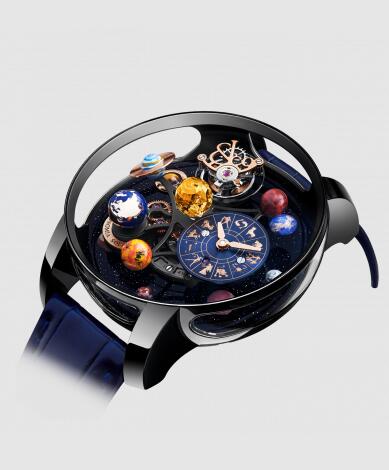 Jacob and Co Astronomia Solar Jewelry Planets Zodiac Black Replica Watch AS310.21.SP.AA.A