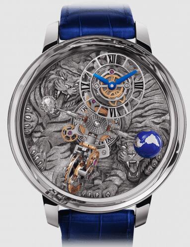 Jacob and Co Astronomia Replica Watch Astronomia Tourbillon Art Tigers Engraving Rose Gold AT100.30.AA.UA.B