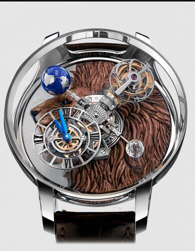 Jacob and Co Astronomia Replica Watch Astronomia Tourbillon Art Lion White Gold Engraving AT100.30.AA.UB.A