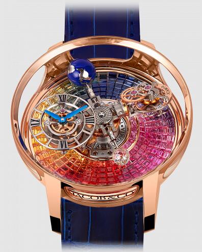 Replica Jacob and Co Astronomia Tourbillon Rainbow Sapphires Watch AT100.40.AC.UR.A