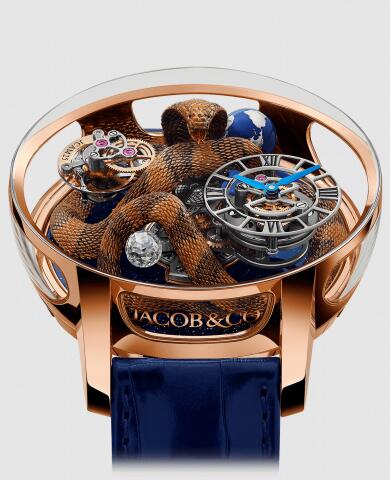 Jacob and Co Astronomia Replica Watch Astronomia Tourbillon Art Cobra Rose Gold Sculpture AT102.40.AC.UA.A