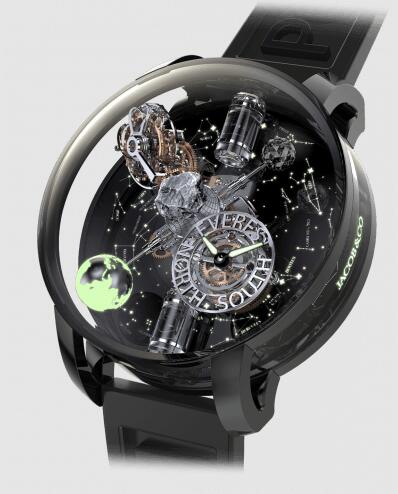 Jacob & Co Astronomia Tourbillon Everest Black Gold Three Poles Replica Watch AT112.31.AA.AA.A