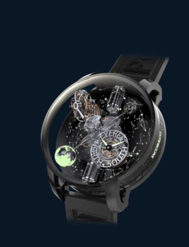 Jacob & Co Astronomia Tourbillon Everest Black Gold Three Poles Replica Watch AT112.31.AA.AA.A