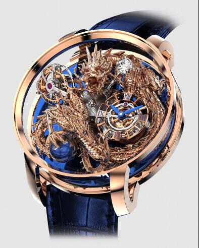 Jacob and Co Astronomia Replica Watch Astronomia Tourbillon Art Dragon Rose Gold Sky AT112.40.DR.SD.A